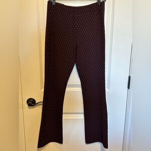 Zara Black and Navy Geometric pull on Pants Sz L